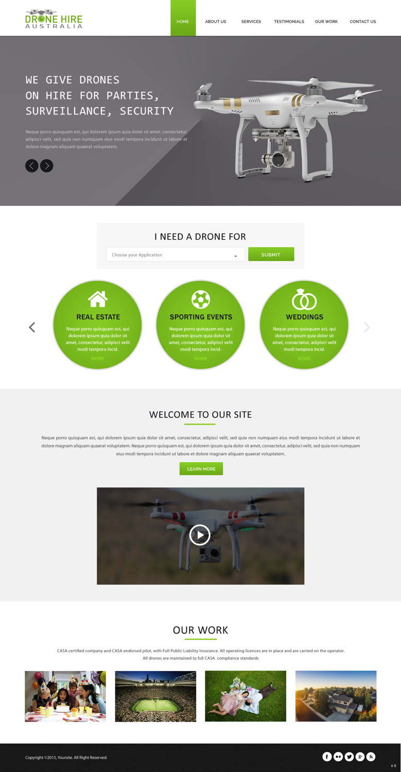 Diseño Web por pb para Drone Hire Australia | Diseño #6046585
