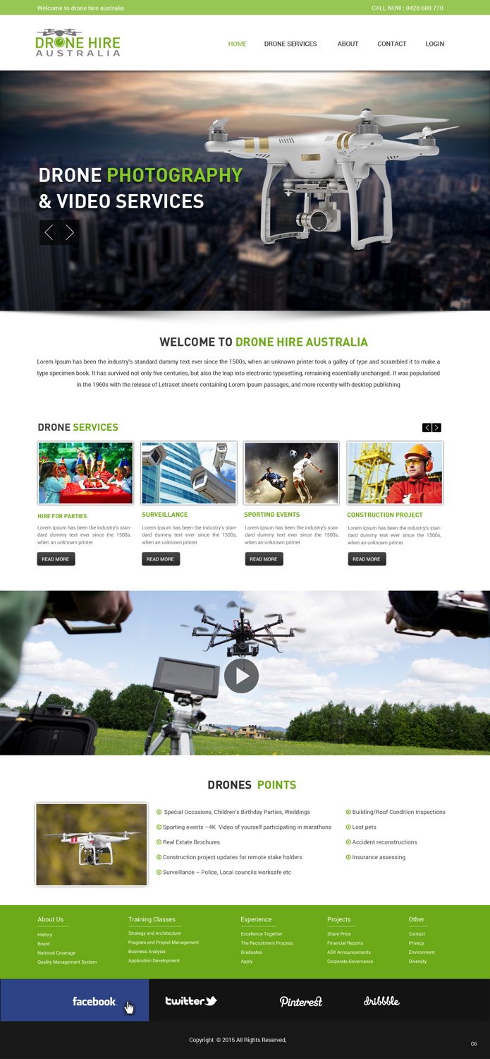 Web Design by pb for Drone Hire Australia | Design #6046607