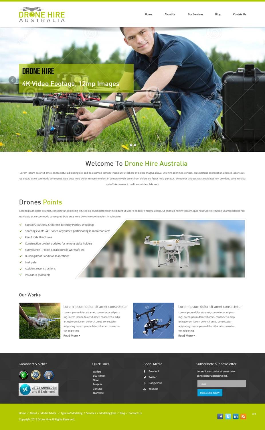Web Design by pb for Drone Hire Australia | Design #6055102