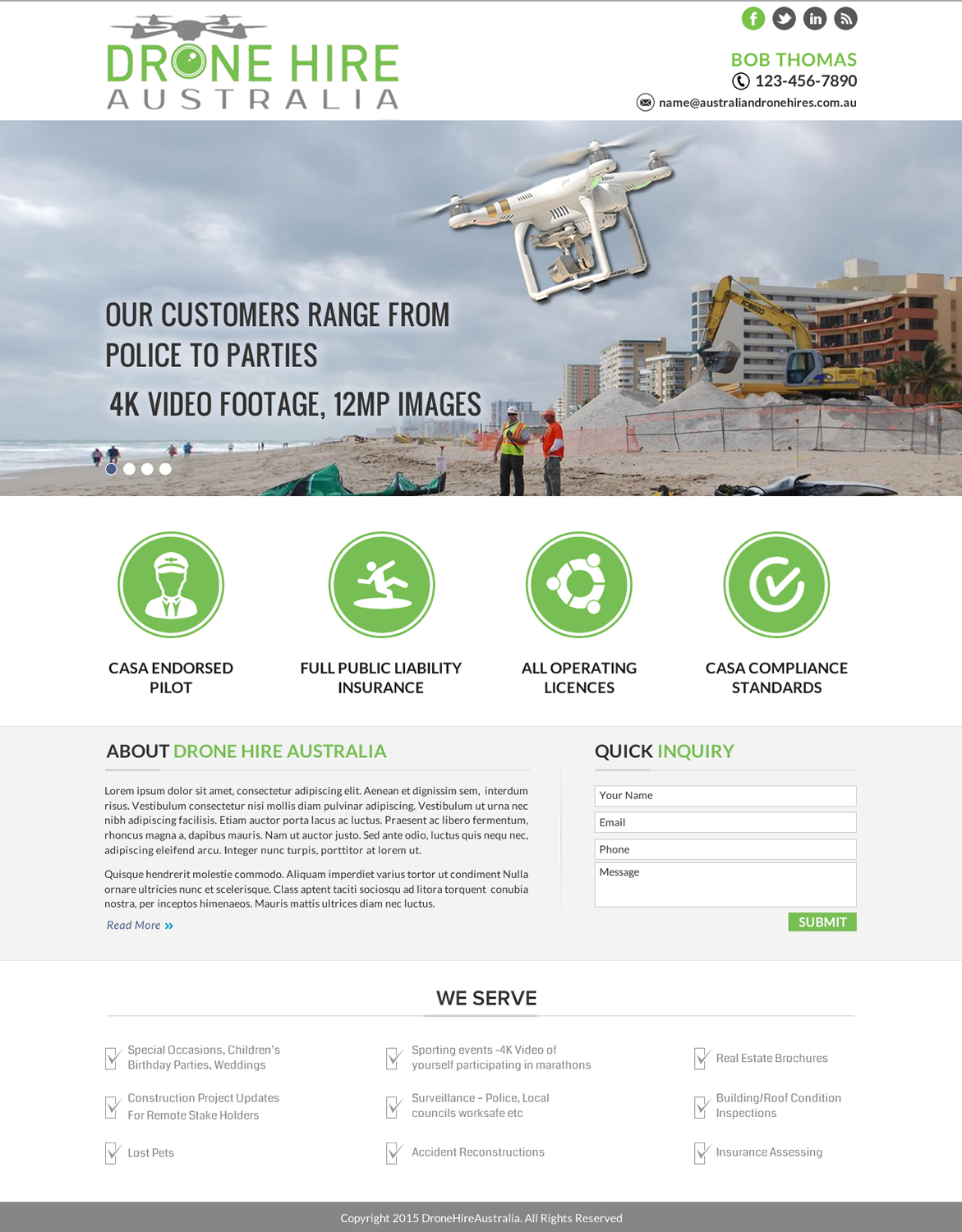 Web Design by Sbss for Drone Hire Australia | Design #6053599