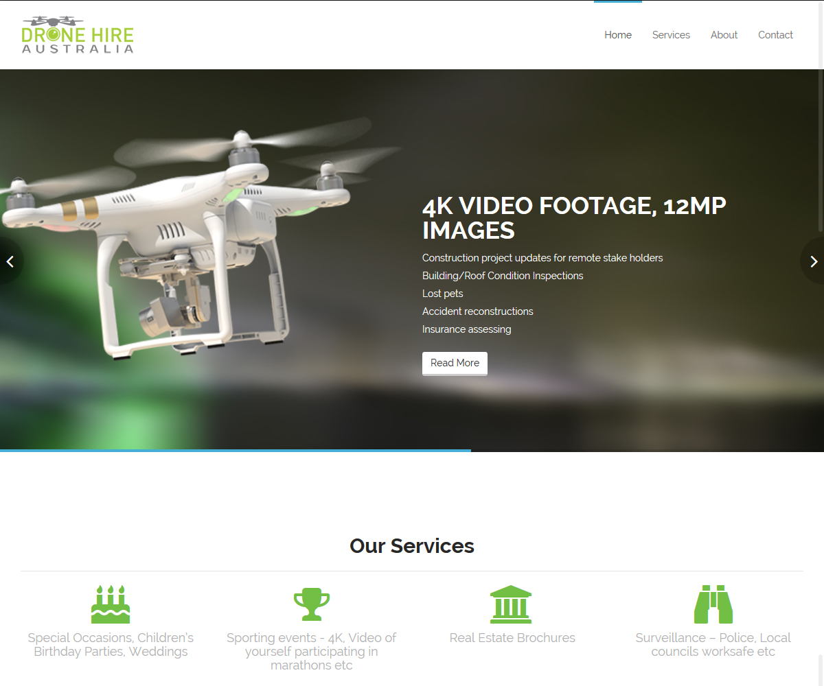 Web Design by Damjan for Drone Hire Australia | Design #6041701
