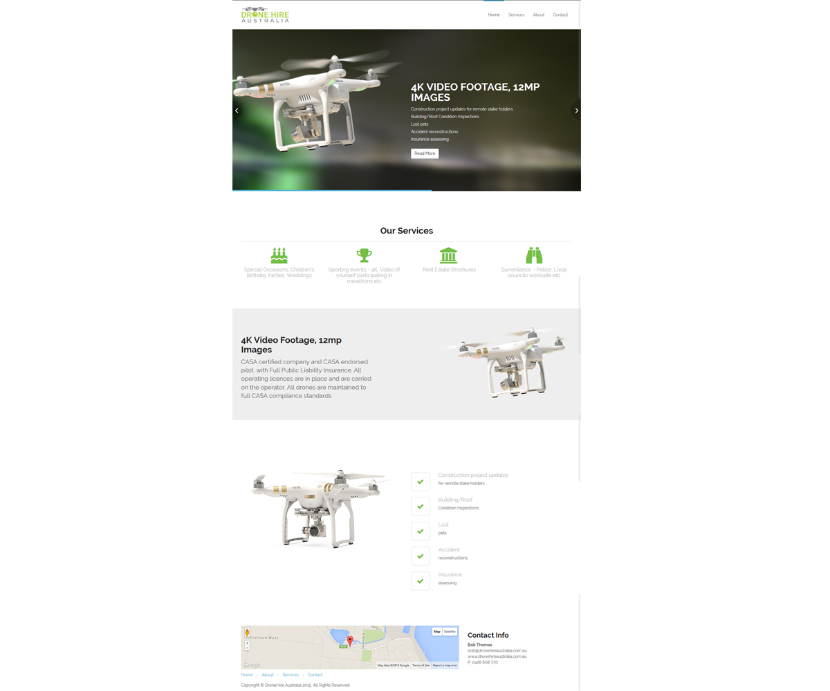 Diseño Web por Damjan para Drone Hire Australia | Diseño #6041742
