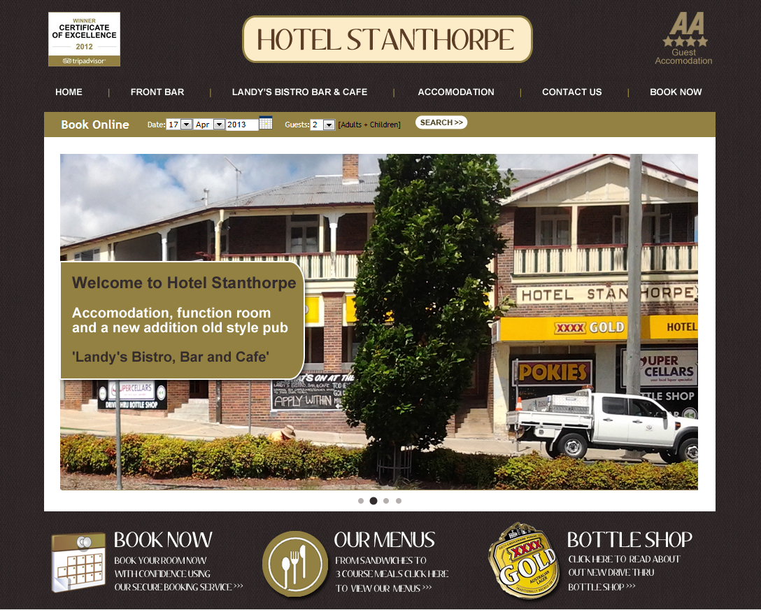Web Design by Ginger and Jones for Hotel Stanthorpe | Design #1697118