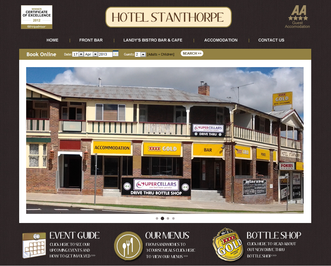 Web Design by Ginger and Jones for Hotel Stanthorpe | Design #1730788