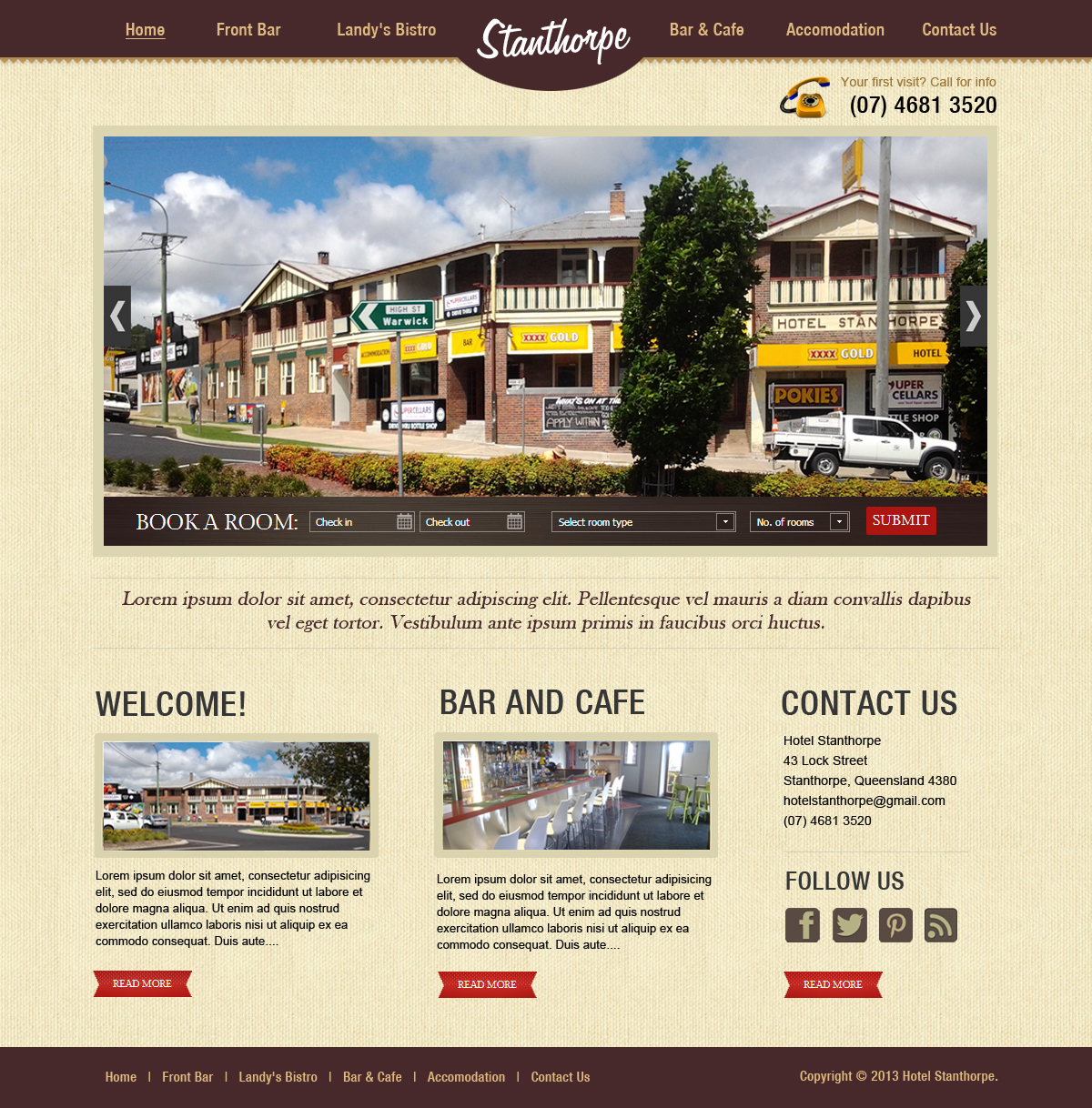 Web Design by Creative X Designs for Hotel Stanthorpe | Design #1739817