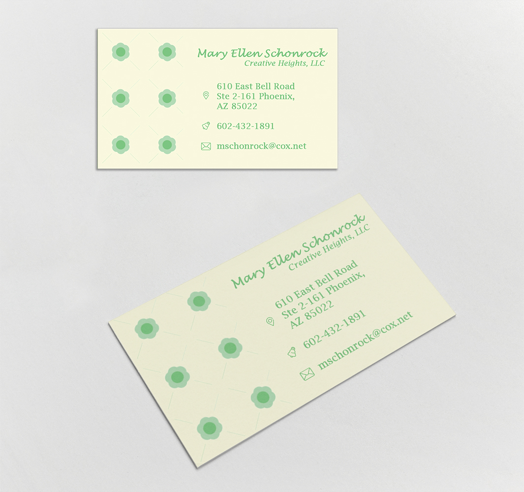 Visitenkarten-Design von pocahontas für Creative Heights LLC | Design #6072319