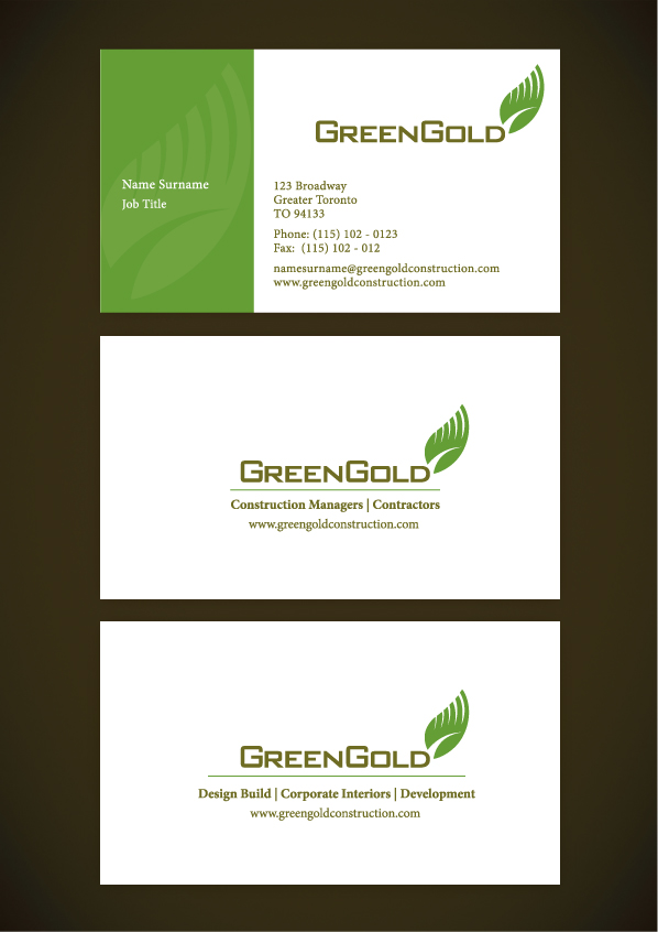 Logo Design by mbgraphics for GreenGold Construction Limited | Design #9246