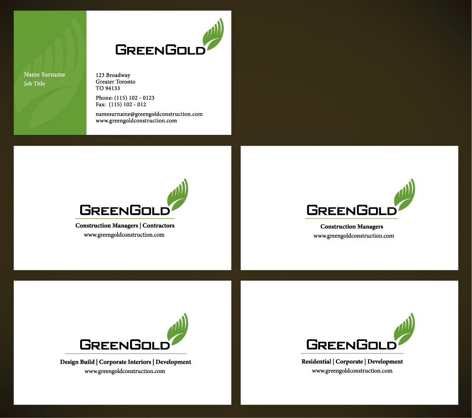 Logo Design by mbgraphics for GreenGold Construction Limited | Design #9352