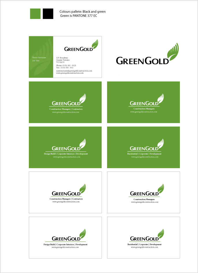 Logo Design by mbgraphics for GreenGold Construction Limited | Design #9400