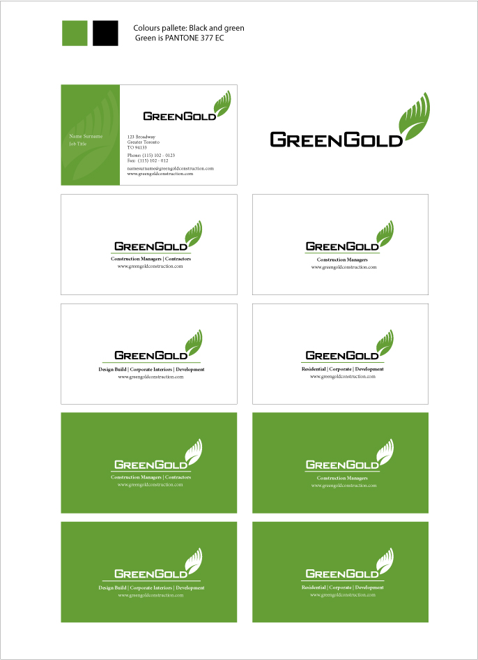 Logo Design by mbgraphics for GreenGold Construction Limited | Design #9402