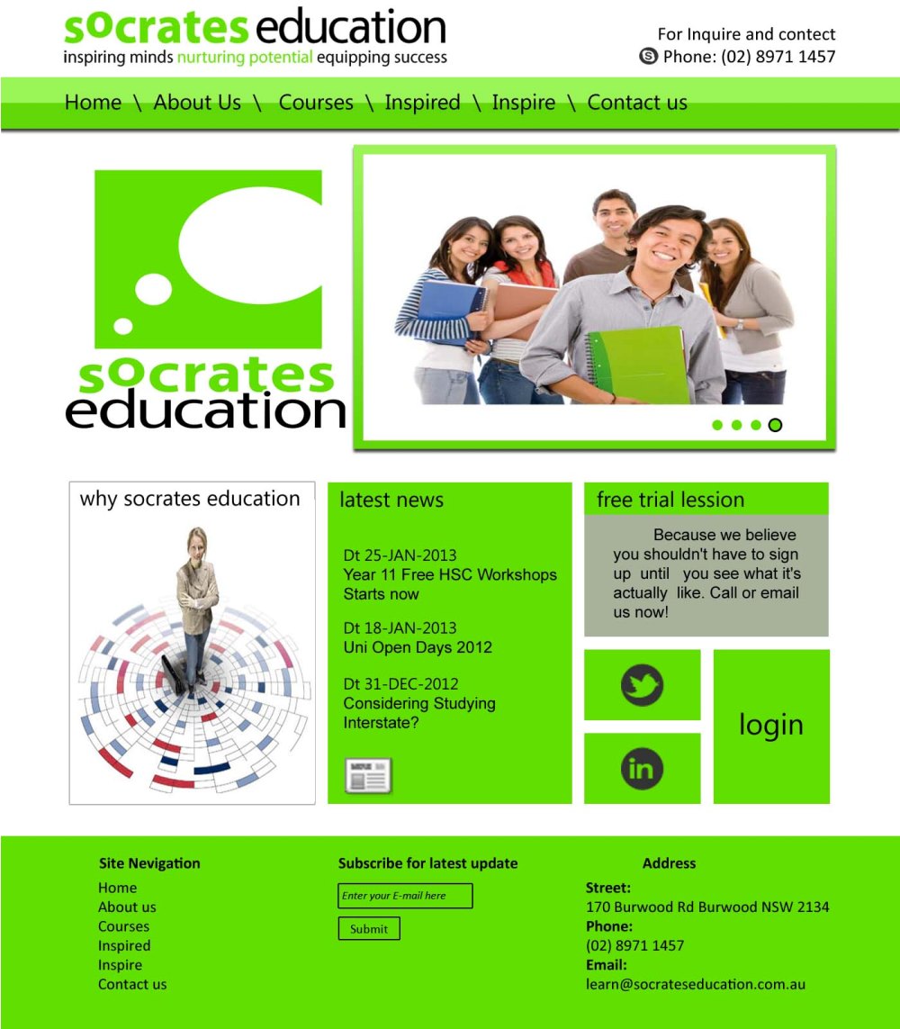 Web-Design von NirmalCreation für Socrates Education | Design #1642362