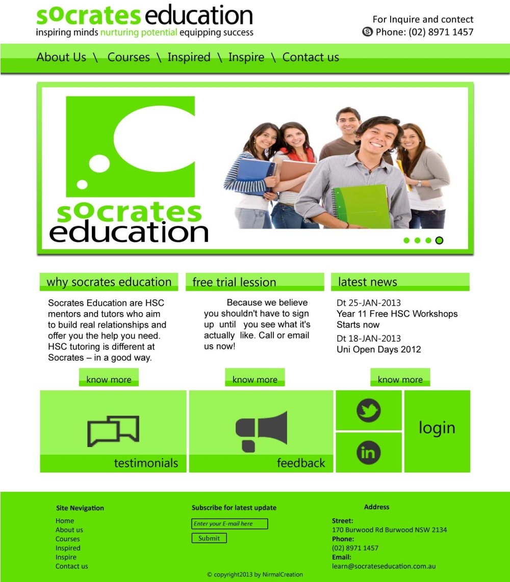 Diseño Web por NirmalCreation para Socrates Education | Diseño #1645618