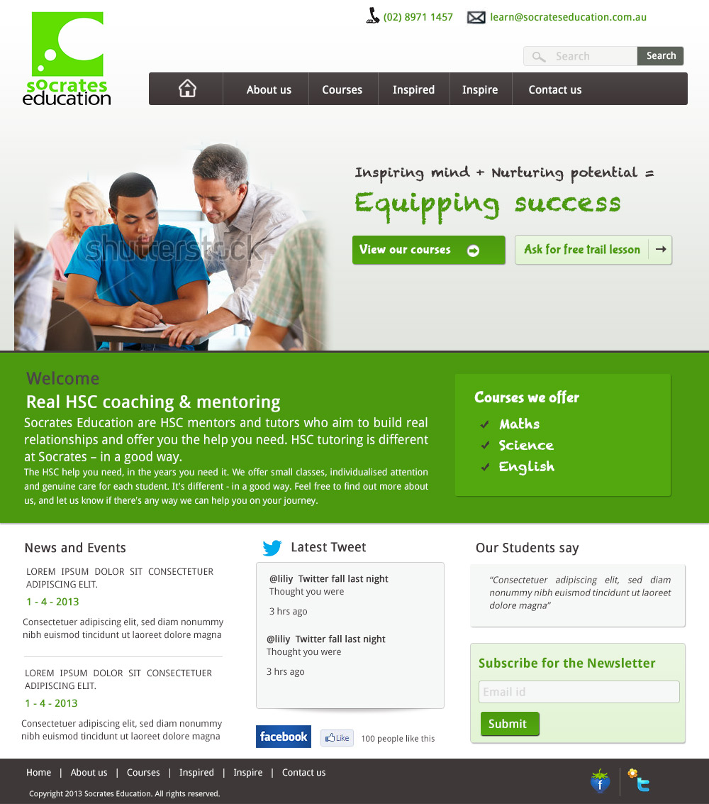 Web Design by Hetal  for Socrates Education | Design #1645758