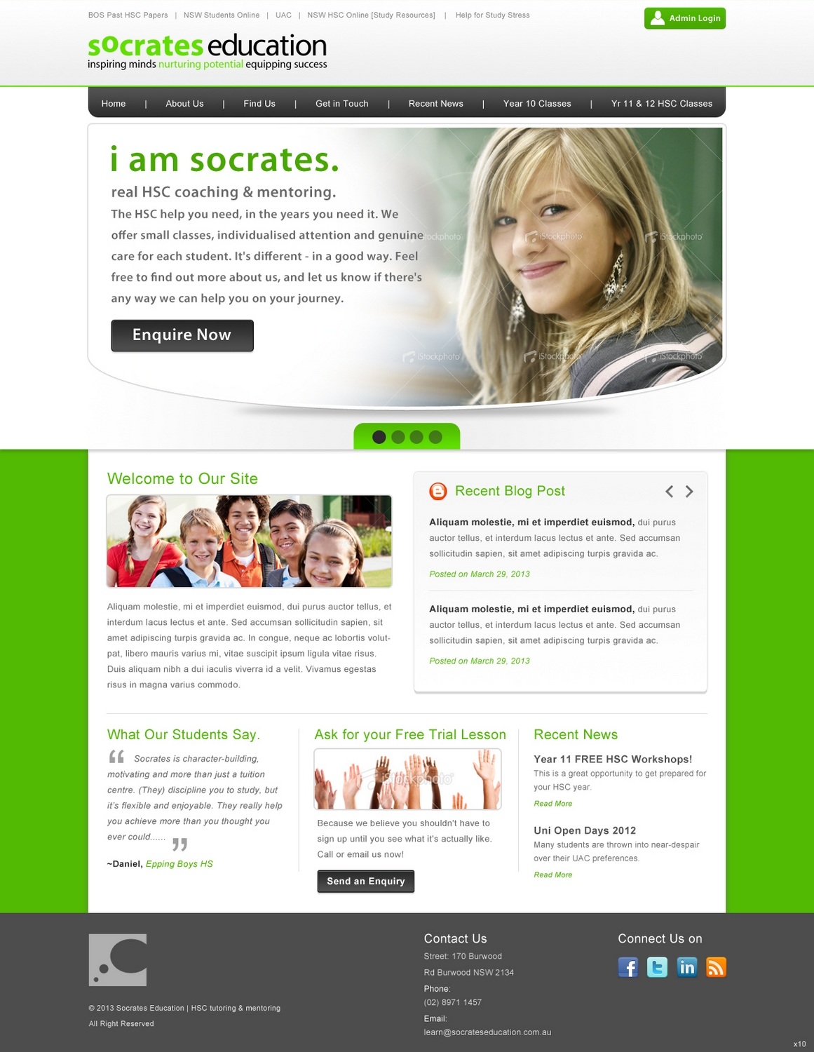 Web Design par pb pour Socrates Education | Design #1632011