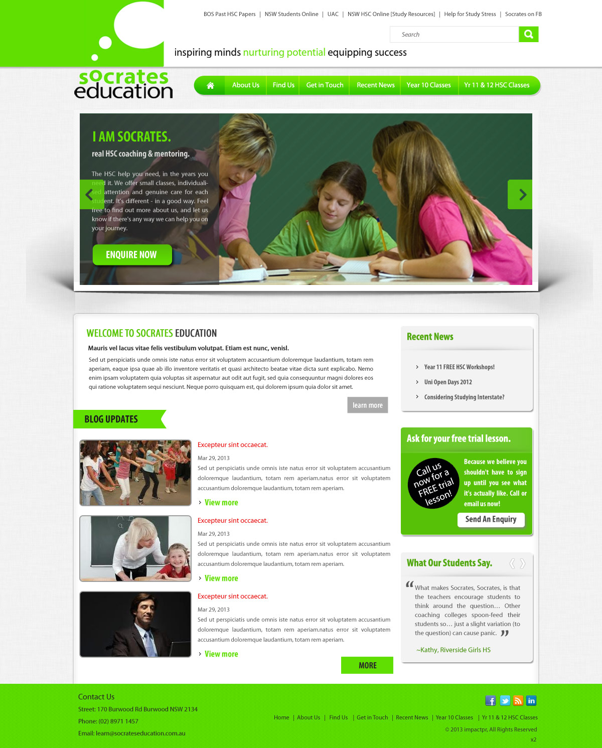 Web Design by pb for Socrates Education | Design #1632021