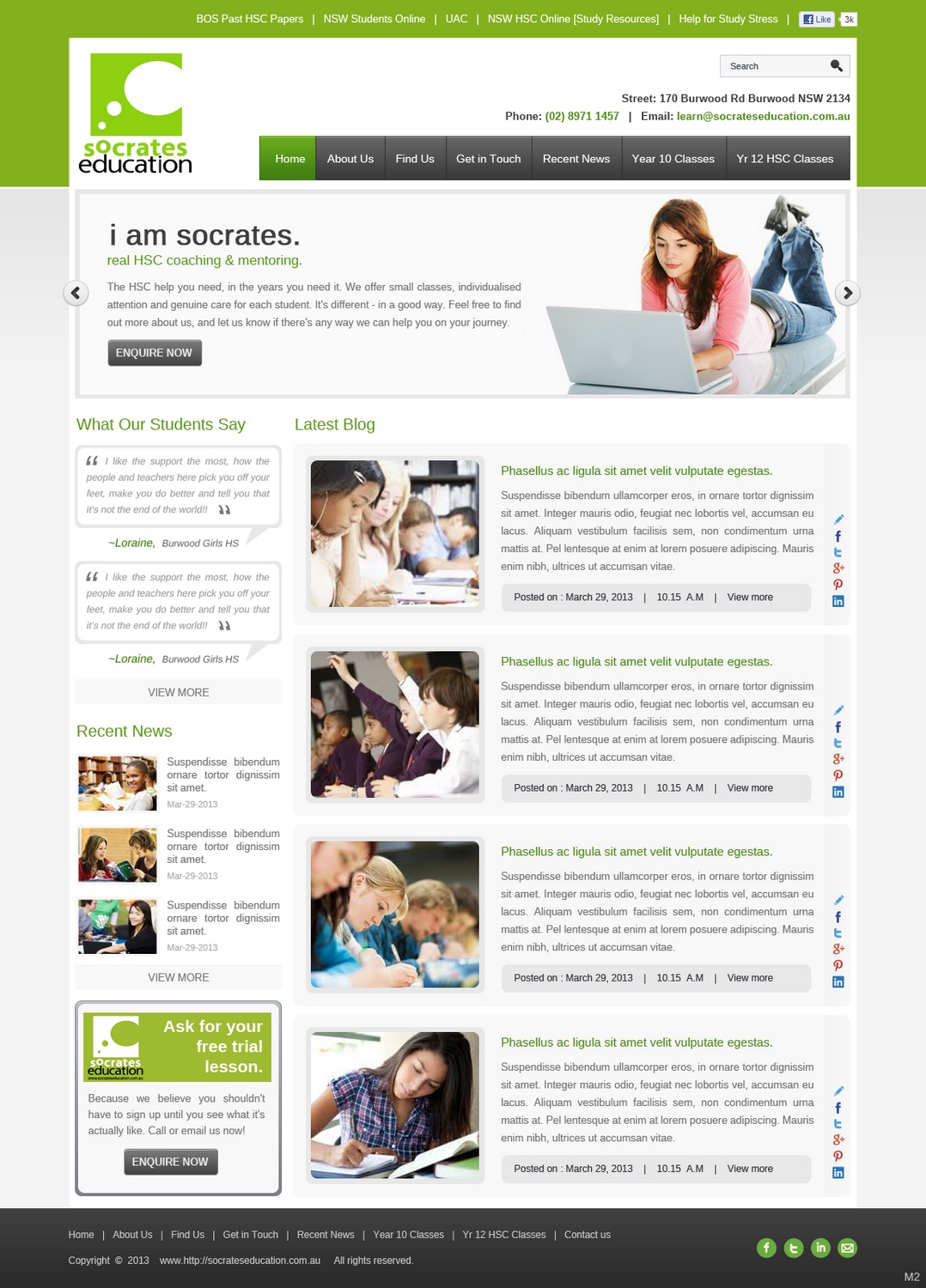 Web Design by pb for Socrates Education | Design #1632046