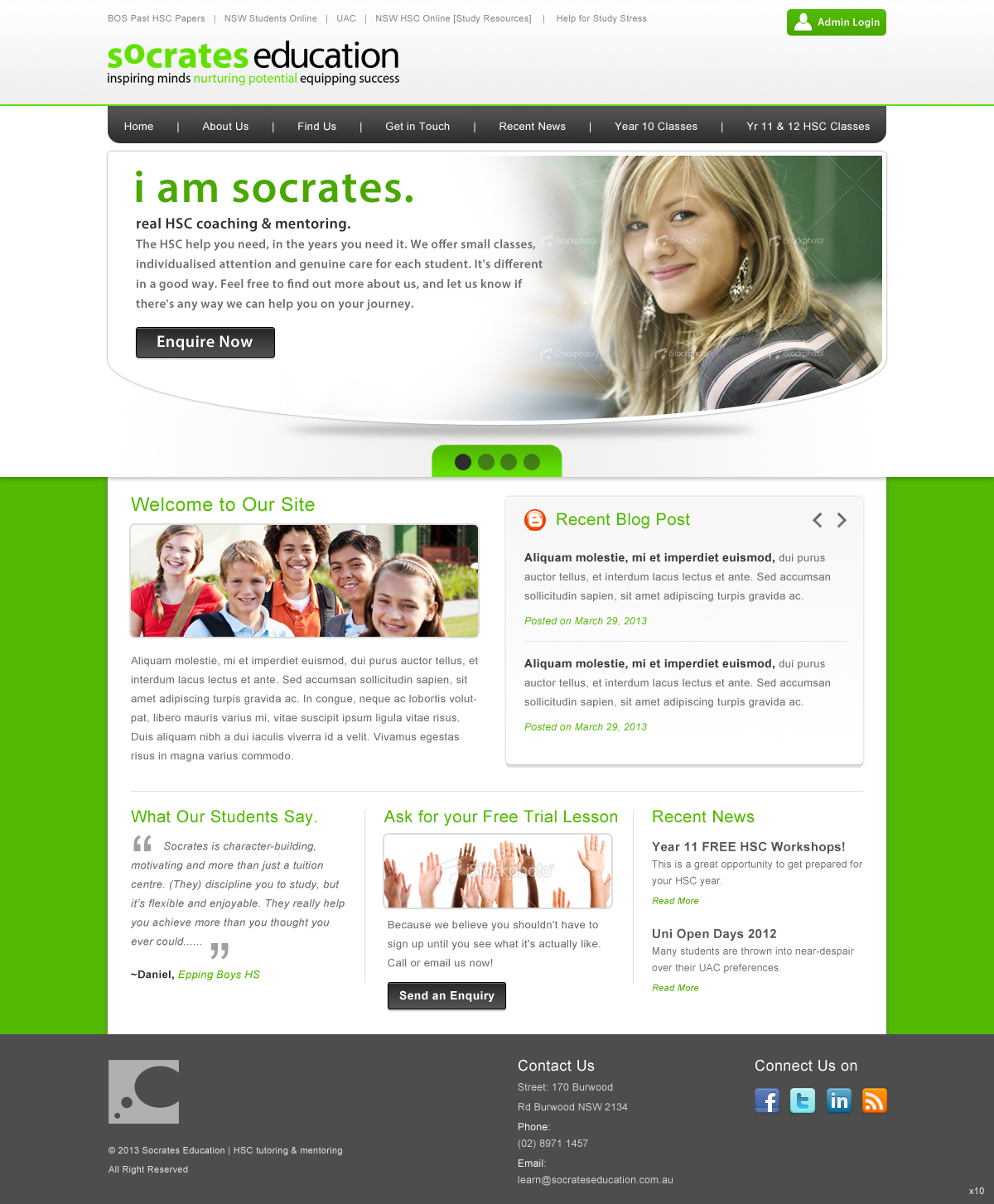 Web Design par pb pour Socrates Education | Design #1641340