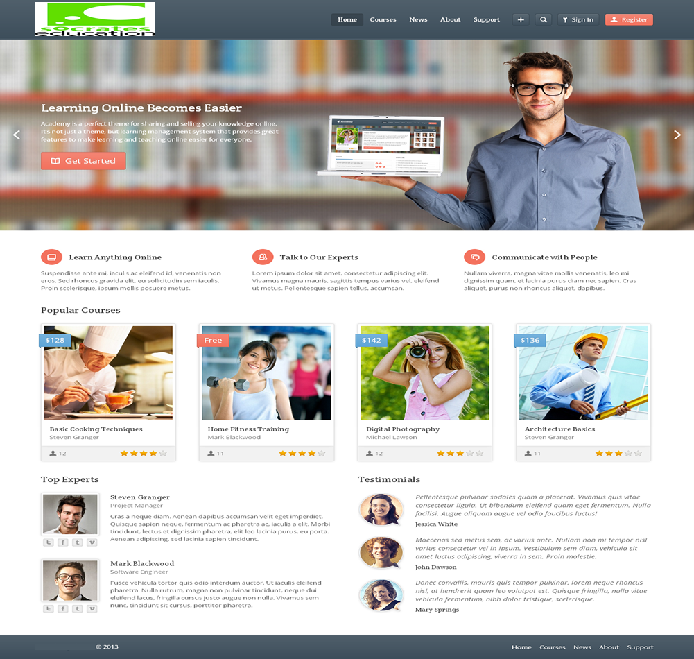 Web Design par aue4real pour Socrates Education | Design #1626520