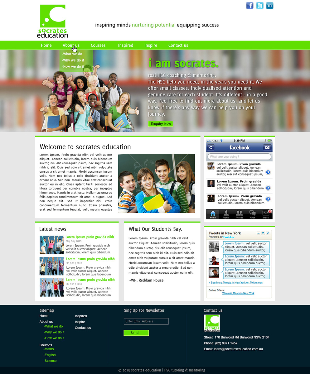 Diseño Web por Tanvir para Socrates Education | Diseño #1635600