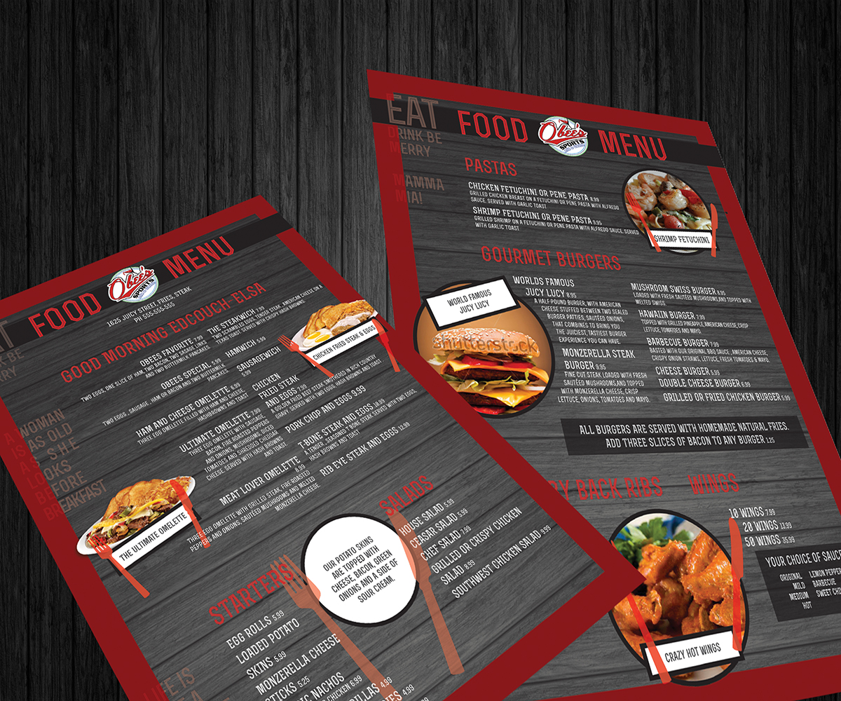 Bar Menu Design Ideas