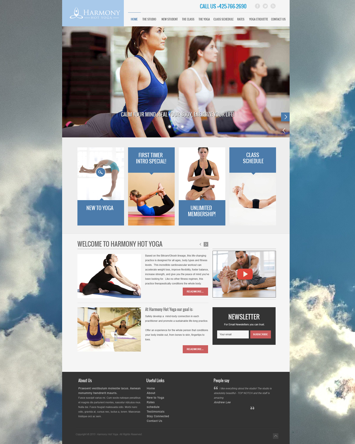 Web-Design von Roy für Harmony Hot Yoga | Design #6275068