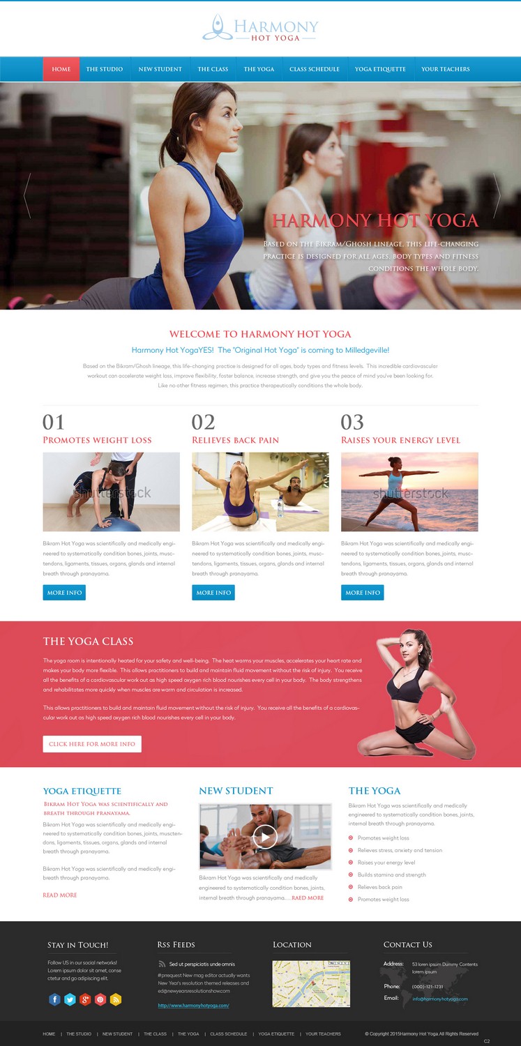 Web Design by pb for Harmony Hot Yoga | Design #6270282
