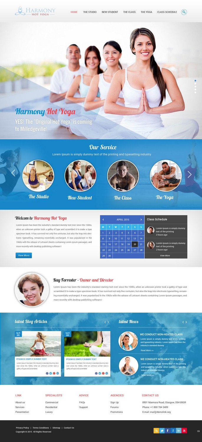 Web Design by pb for Harmony Hot Yoga | Design #6270298