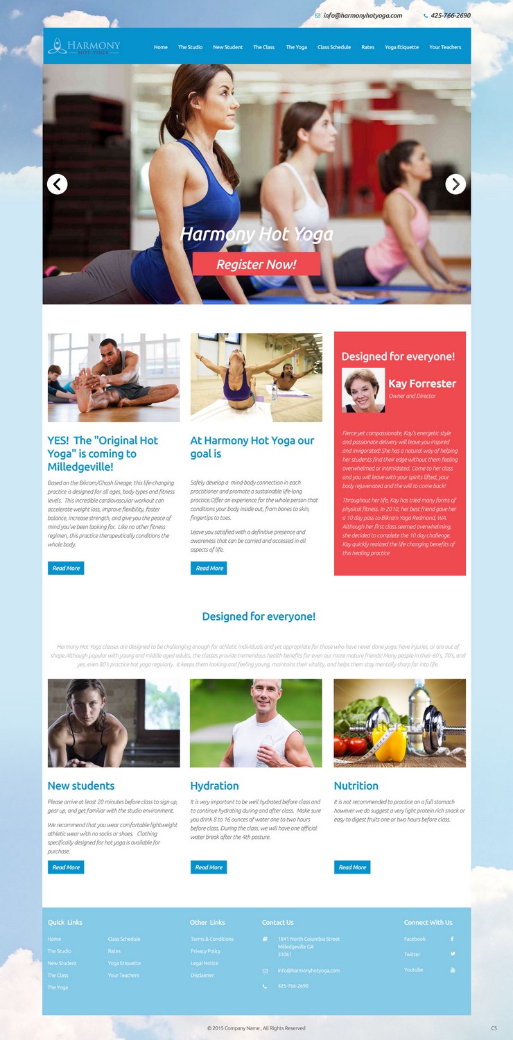 Web Design by pb for Harmony Hot Yoga | Design #6279627