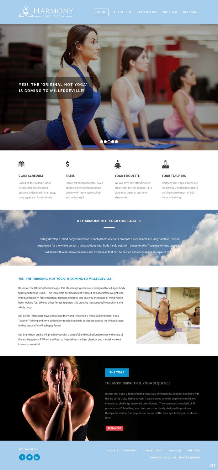 Web Design by pb for Harmony Hot Yoga | Design #6279641