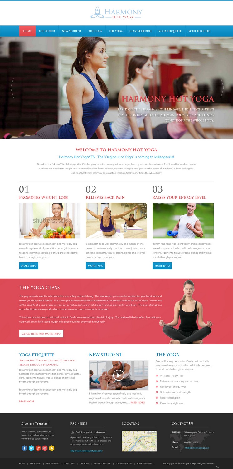 Web Design by pb for Harmony Hot Yoga | Design #6327598