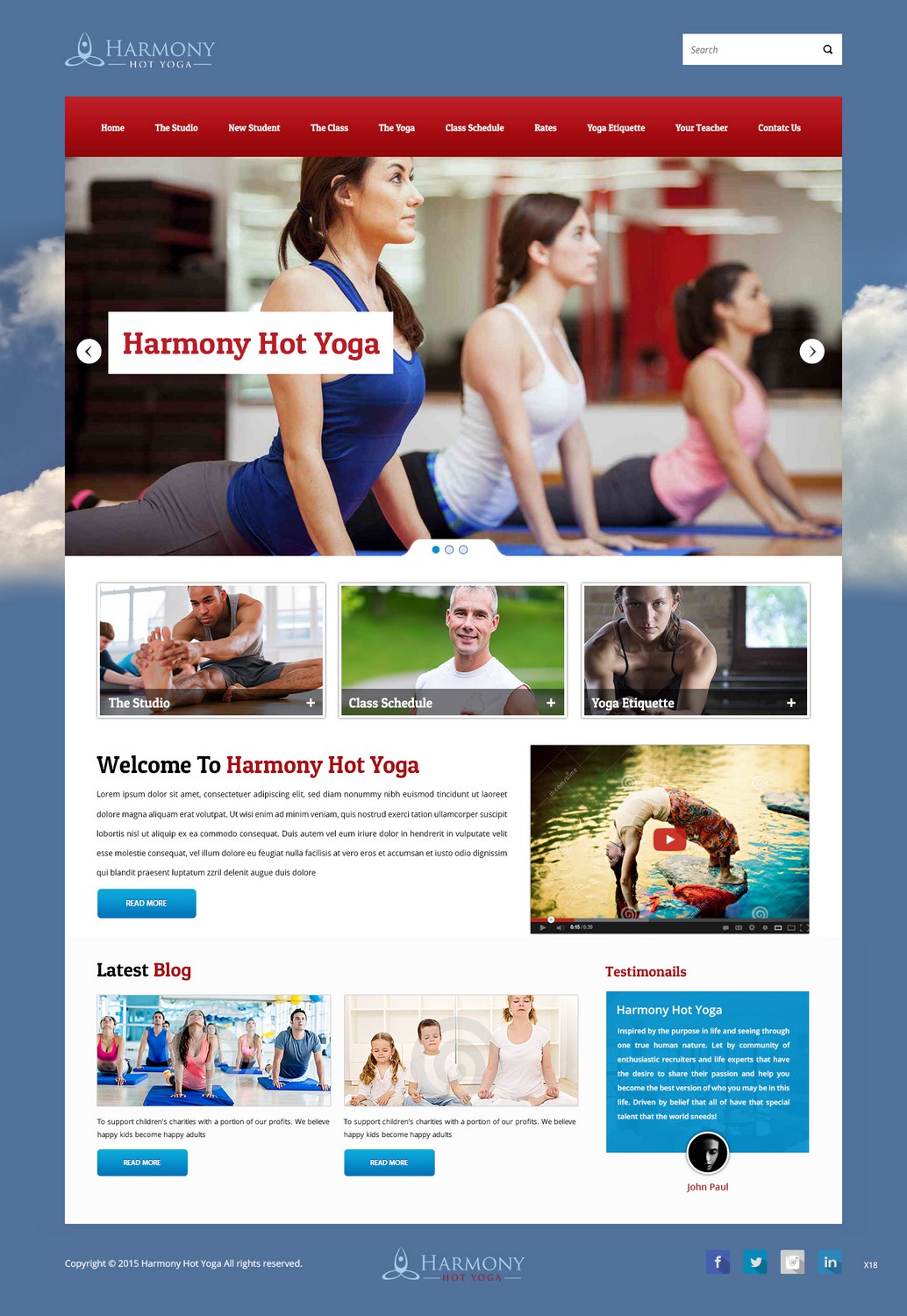 Web Design by pb for Harmony Hot Yoga | Design #6337702