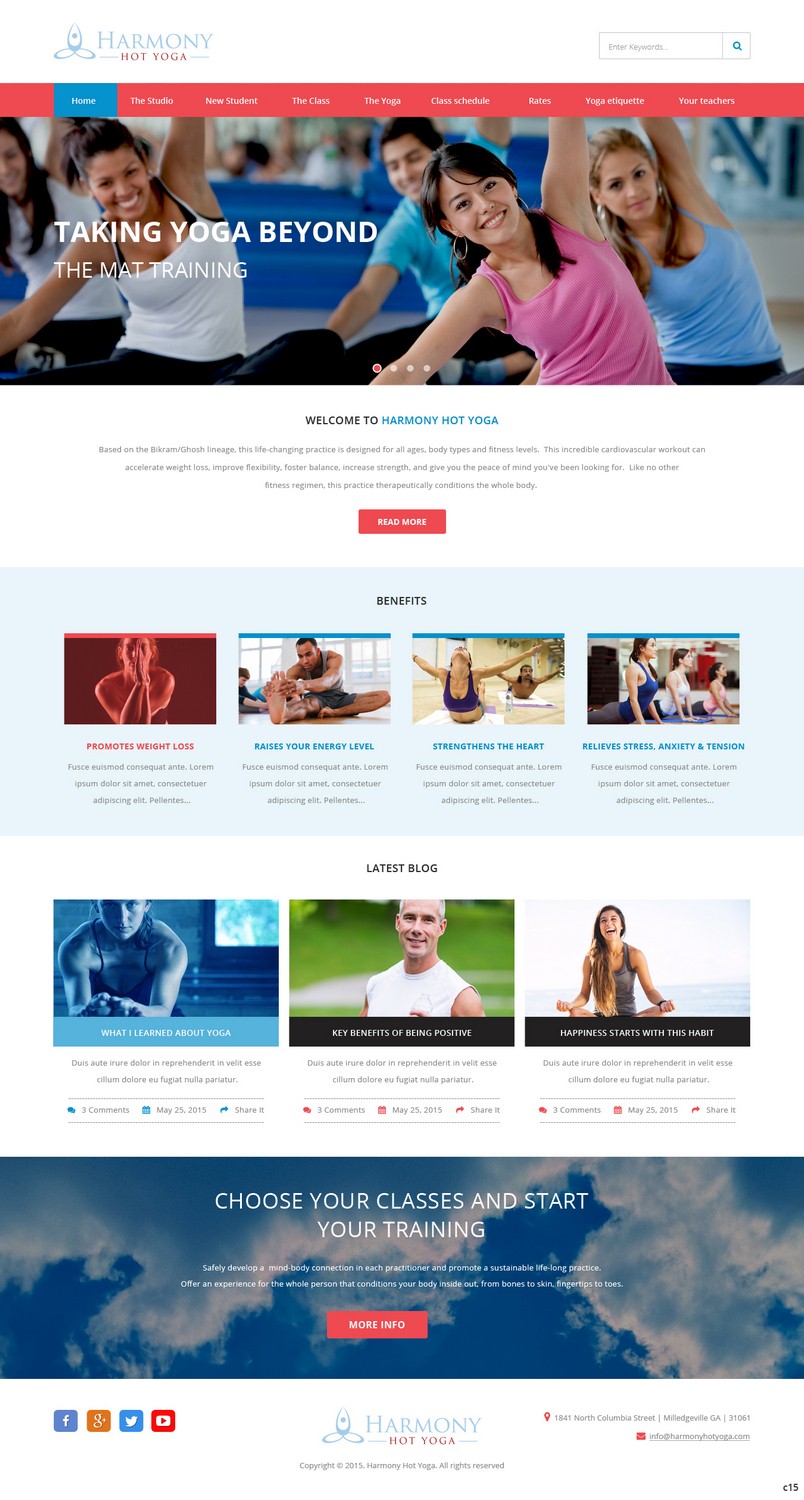 Web Design by pb for Harmony Hot Yoga | Design #6337706