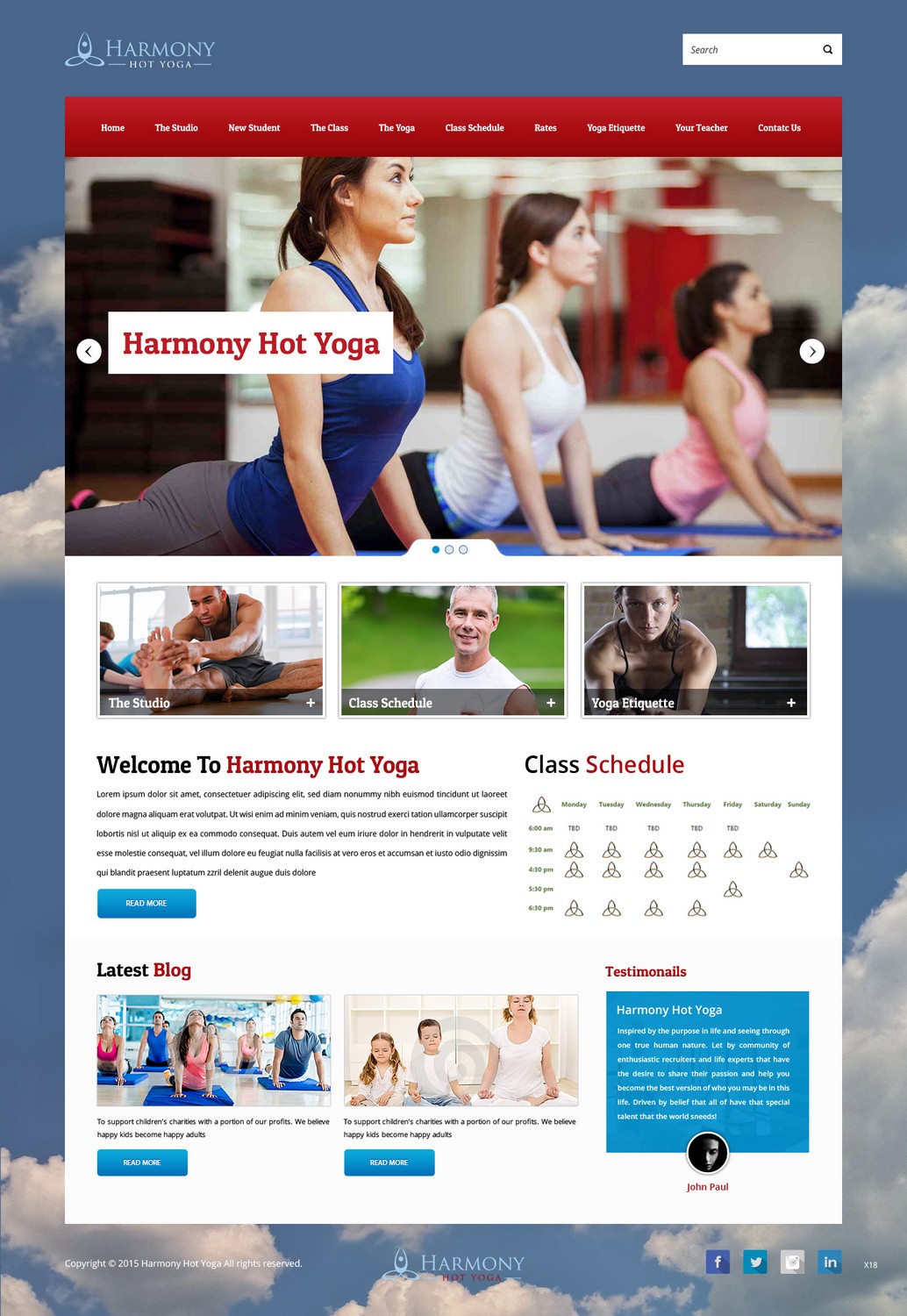 Web Design by pb for Harmony Hot Yoga | Design #6347396