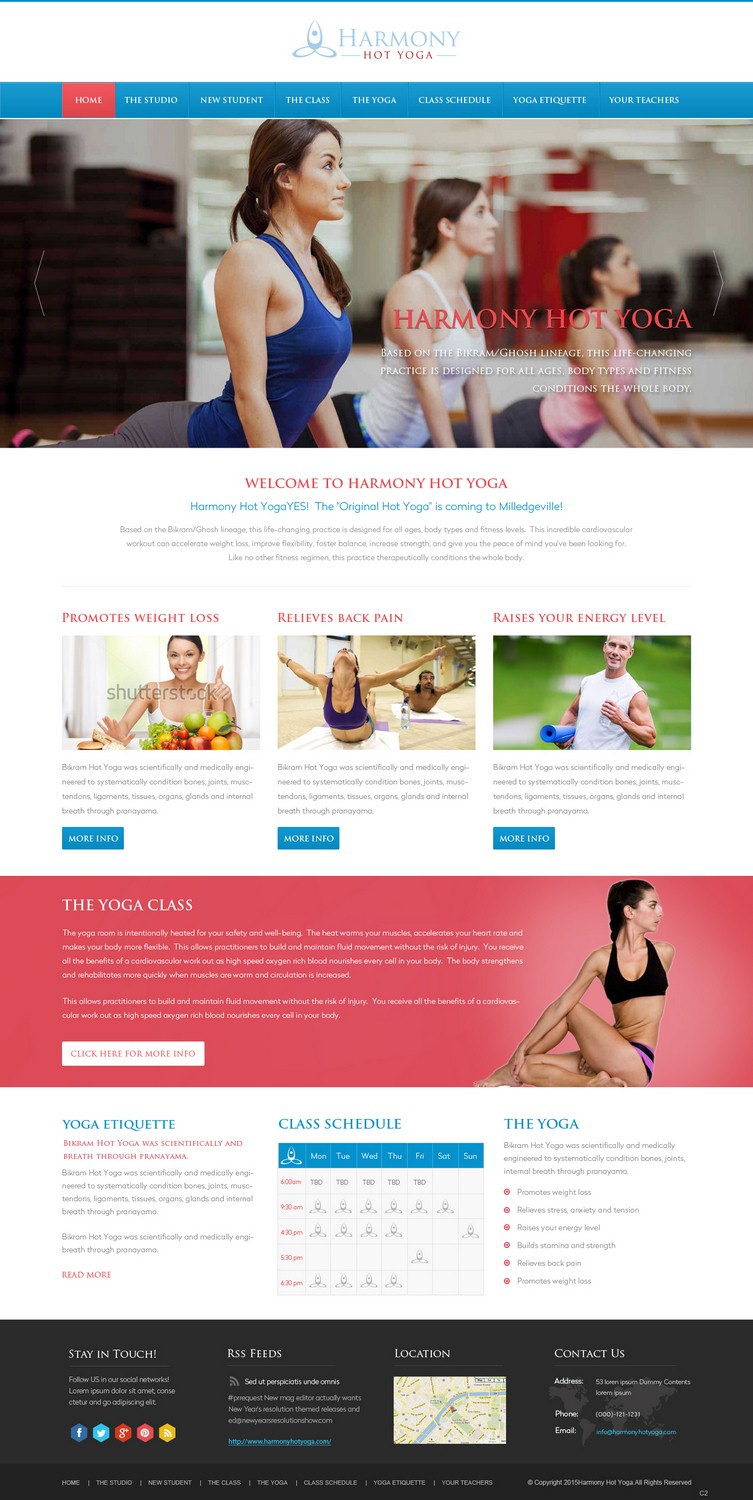 Web Design by pb for Harmony Hot Yoga | Design #6347413