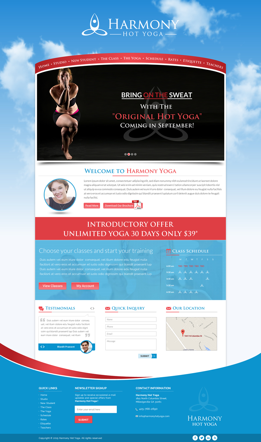Web-Design von Sbss für Harmony Hot Yoga | Design #6375064