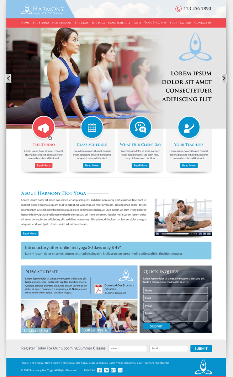 Diseño Web por Smart-tech solution para Harmony Hot Yoga | Diseño #6329765