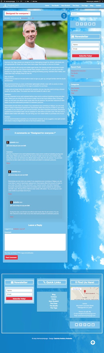 Web Design by ElenaGabriela for Harmony Hot Yoga | Design #6344157