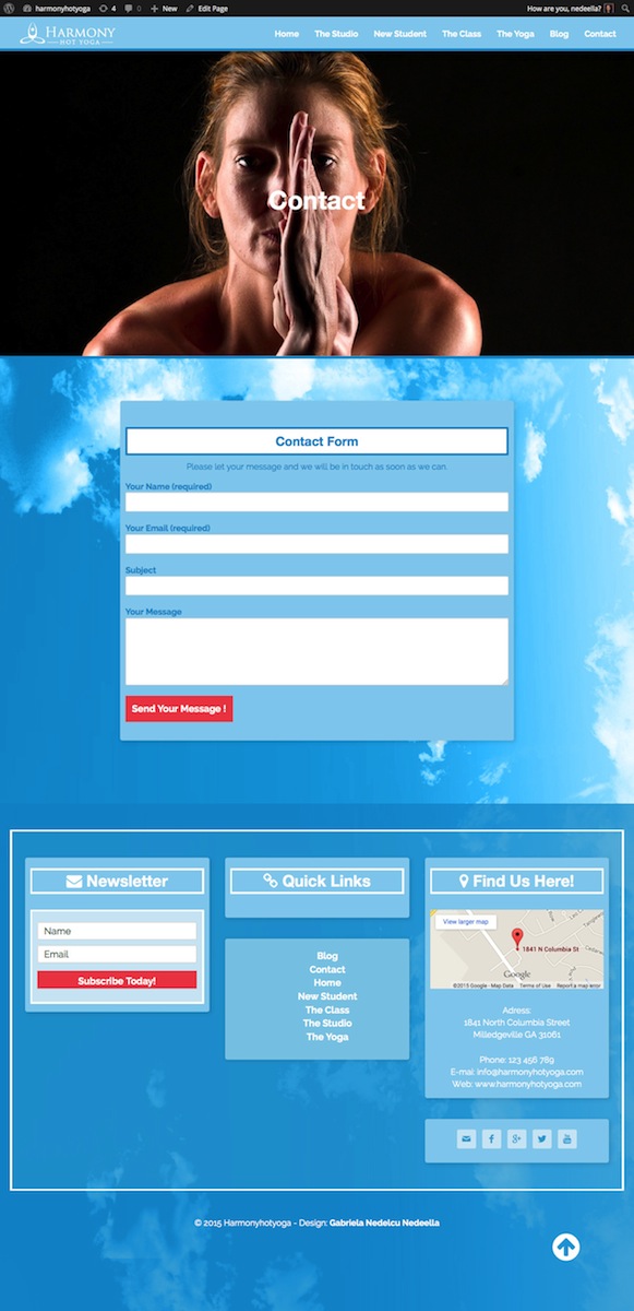 Web Design by ElenaGabriela for Harmony Hot Yoga | Design #6344174