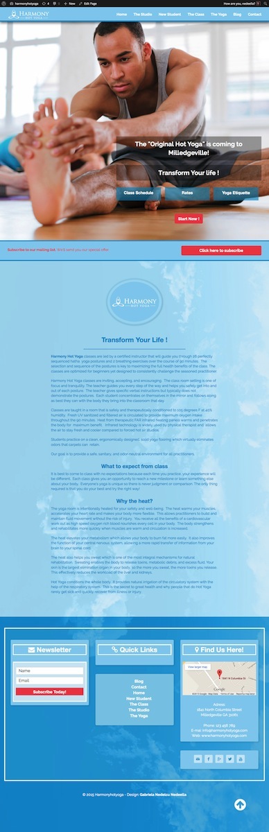 Web-Design von ElenaGabriela für Harmony Hot Yoga | Design #6344215