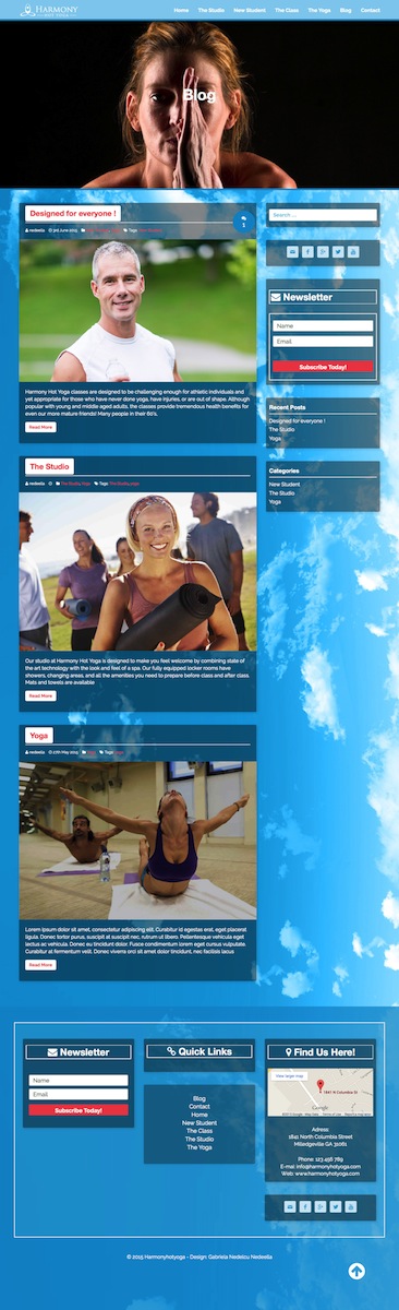Web-Design von ElenaGabriela für Harmony Hot Yoga | Design #6347035