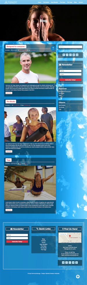 Web Design by ElenaGabriela for Harmony Hot Yoga | Design: #6347035