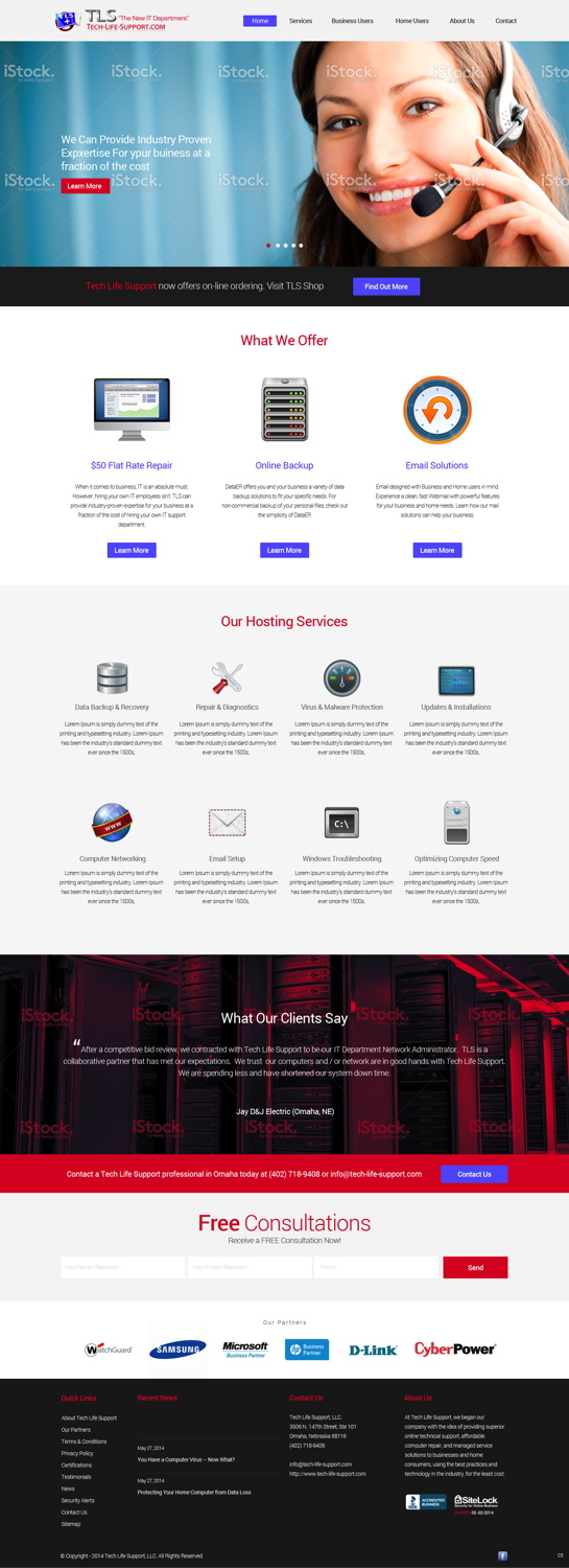 Diseño Wordpress por pb para Tech Life Support | Diseño #6074212
