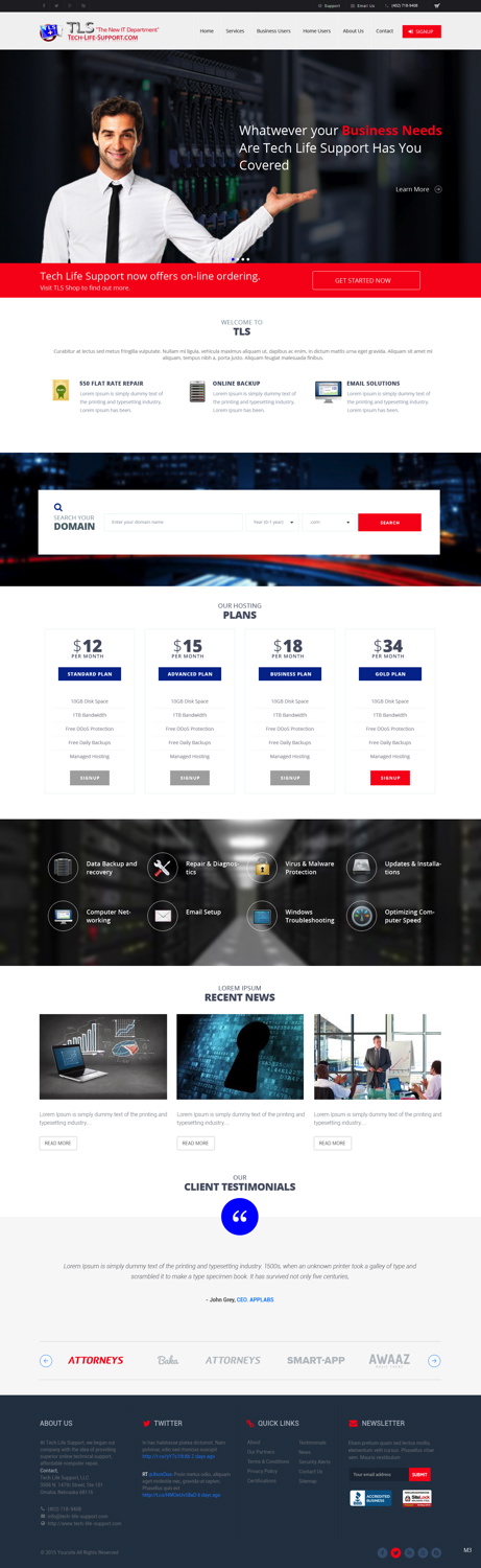 Wordpress Design by pb for Tech Life Support | Design #6074213