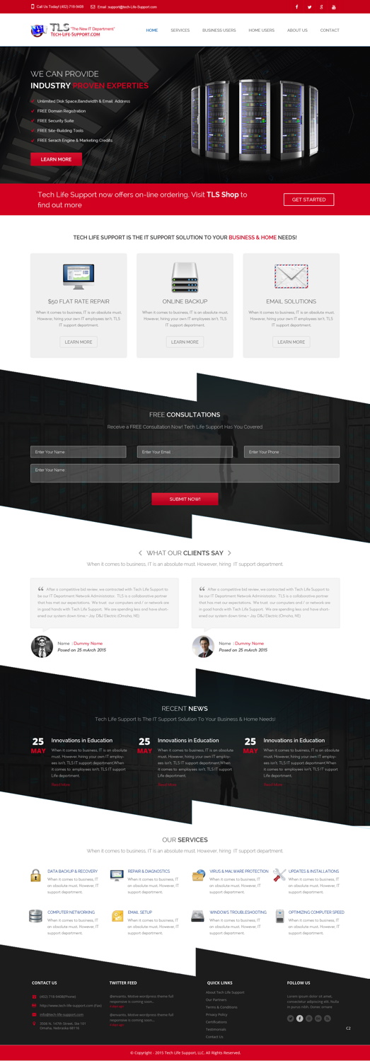 Wordpress Design by pb for Tech Life Support | Design #6074216