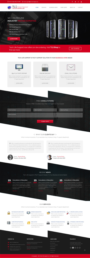 Diseño Wordpress por pb para Tech Life Support | Diseño #6074216