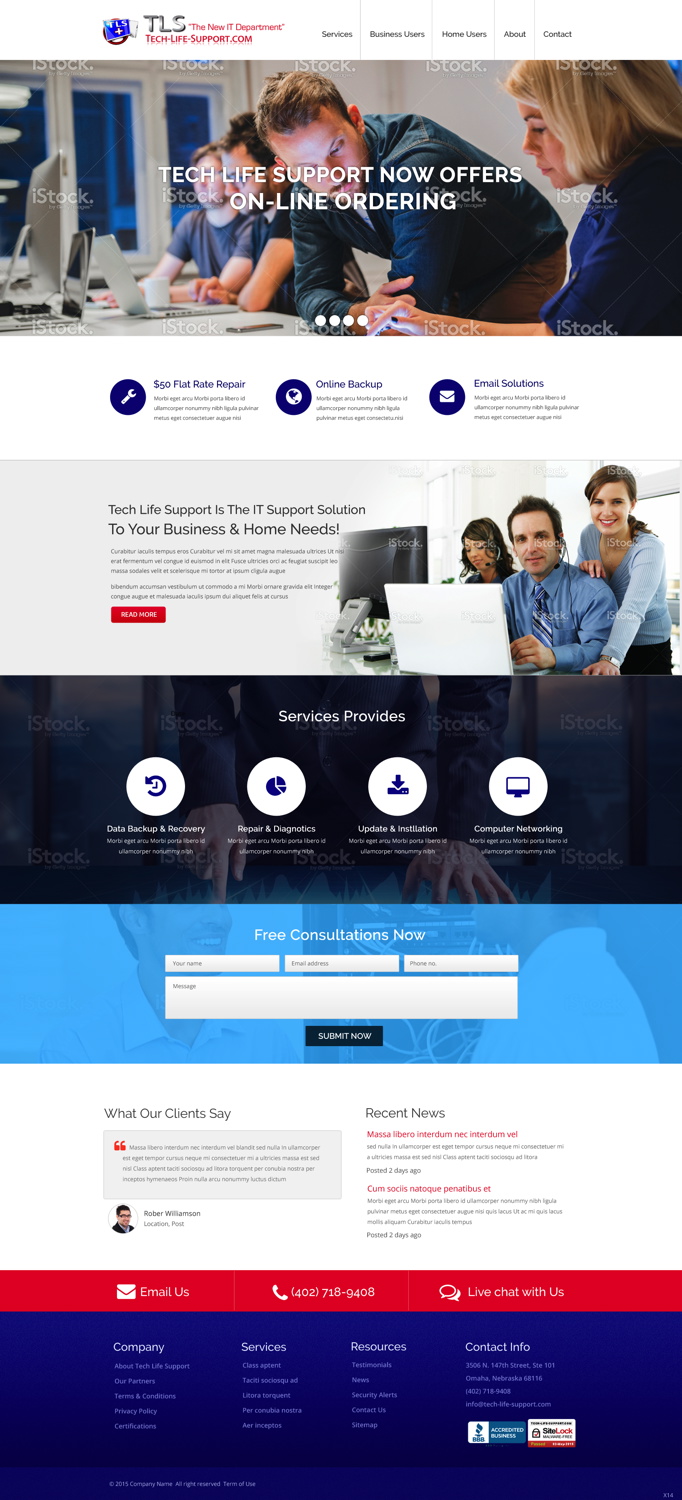 Wordpress Design by pb for Tech Life Support | Design #6074217