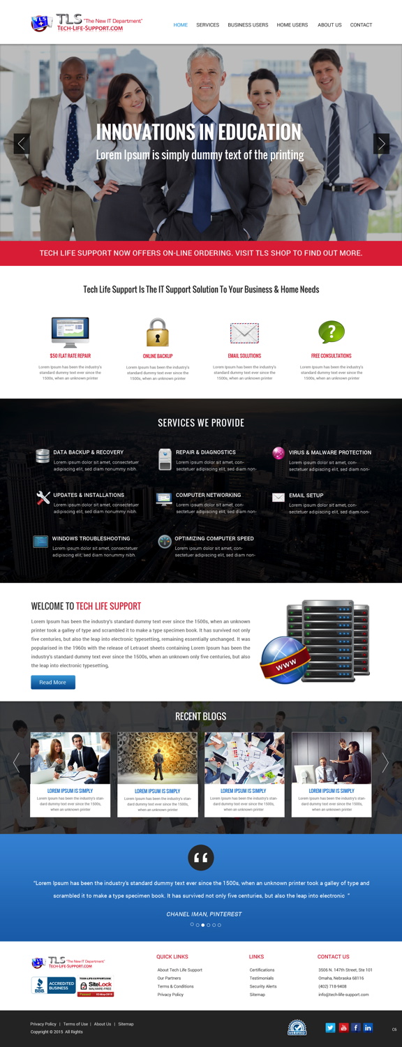 Wordpress Design by pb for Tech Life Support | Design #6074219