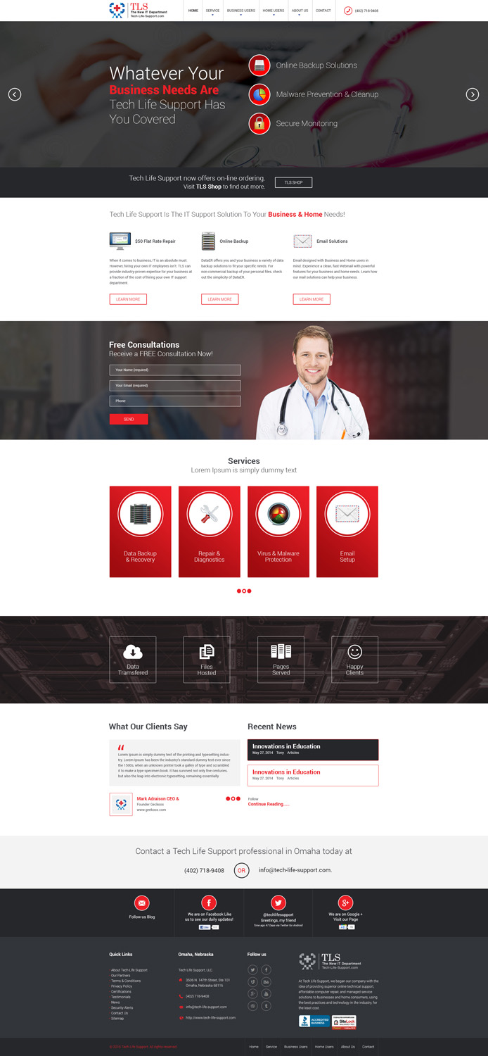 Diseño Wordpress por Impressive Sol para Tech Life Support | Diseño #6087350
