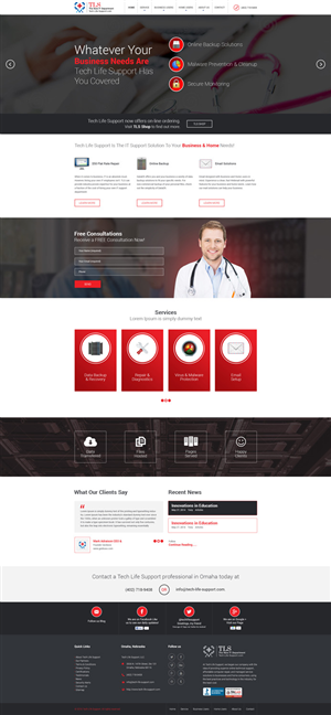 Diseño Wordpress por Black Stallions Impressive Solutions para Tech Life Support | Diseño #6087350