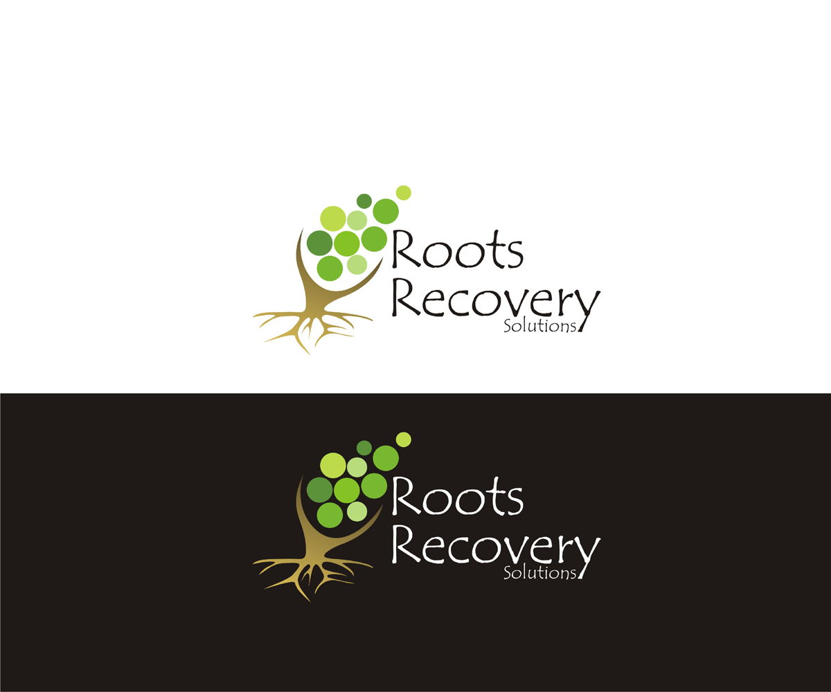 bold playful it company logo design for roots recovery solutions